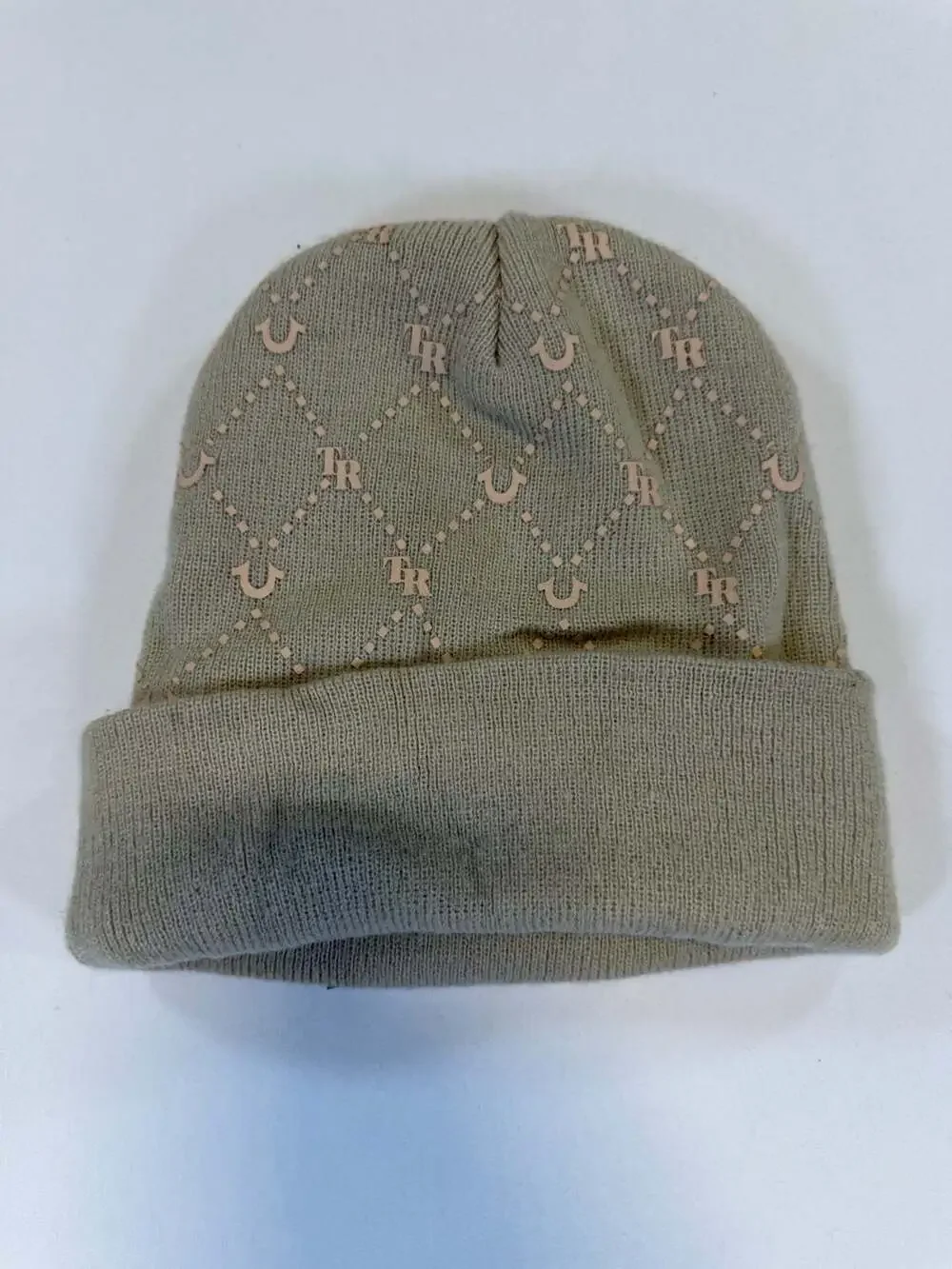 True Religion World Tour Logo Knit Beanie Hat